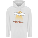 Bacon Abduction Funny Alien UFO Food Mens 80% Cotton Hoodie White