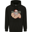 Bad Santa Christmas Tattoo Xmas Biker Gym Mens 80% Cotton Hoodie Black
