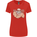 Bad Santa Christmas Tattoo Xmas Biker Gym Womens Wider Cut T-Shirt Red