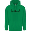 Ballet Dancer ECG Dancing Ballerina Pulse Childrens Kids Hoodie Irish Green