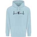 Ballet Dancer ECG Dancing Ballerina Pulse Childrens Kids Hoodie Light Blue