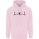 Ballet Dancer ECG Dancing Ballerina Pulse Childrens Kids Hoodie Light Pink