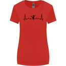 Ballet Dancer ECG Dancing Ballerina Pulse Womens Wider Cut T-Shirt Red