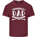 Baseball Dad Funny Fathers Day Mens Cotton T-Shirt Tee Top Maroon