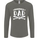 Baseball Dad Funny Fathers Day Mens Long Sleeve T-Shirt Charcoal