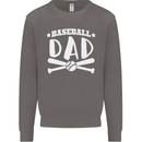 Baseball Dad Funny Fathers Day Mens Sweatshirt Jumper Charcoal