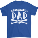 Baseball Dad Funny Fathers Day Mens T-Shirt 100% Cotton Royal Blue
