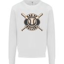 Baseball Dad of Ballers Funny Fathers Day Kids Sweatshirt Jumper White
