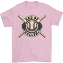 Baseball Dad of Ballers Funny Fathers Day Mens T-Shirt 100% Cotton Light Pink