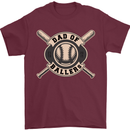 Baseball Dad of Ballers Funny Fathers Day Mens T-Shirt 100% Cotton Maroon