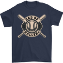Baseball Dad of Ballers Funny Fathers Day Mens T-Shirt 100% Cotton Navy Blue