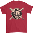 Baseball Dad of Ballers Funny Fathers Day Mens T-Shirt 100% Cotton Red
