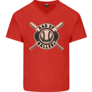 Baseball Dad of Ballers Funny Fathers Day Mens V-Neck Cotton T-Shirt Red