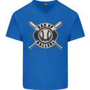 Baseball Dad of Ballers Funny Fathers Day Mens V-Neck Cotton T-Shirt Royal Blue
