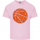 Basketball Word Art Kids T-Shirt Childrens Light Pink