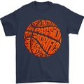 Basketball Word Art Mens T-Shirt 100% Cotton Navy Blue