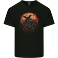 Bat Apocalypse Red Moon Halloween Mens Cotton T-Shirt Tee Top Black