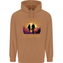 Be Nice to Hikers Funny Hiking Mountains Mens 80% Cotton Hoodie Caramel Latte