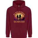 Be Nice to Hikers Funny Hiking Mountains Mens 80% Cotton Hoodie Maroon