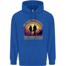 Be Nice to Hikers Funny Hiking Mountains Mens 80% Cotton Hoodie Royal Blue
