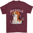 Beagle Anatomy Funny Dog Mens T-Shirt 100% Cotton Maroon