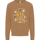 Bees If We Die You Die Mens Sweatshirt Jumper Caramel Latte