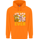 Best Cat Dad Ever Funny Fathers Day Childrens Kids Hoodie Orange