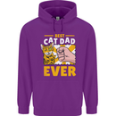 Best Cat Dad Ever Funny Fathers Day Childrens Kids Hoodie Purple