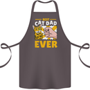 Best Cat Dad Ever Funny Fathers Day Cotton Apron 100% Organic Dark Grey