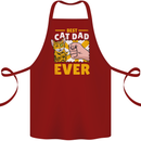 Best Cat Dad Ever Funny Fathers Day Cotton Apron 100% Organic Maroon