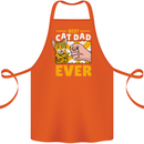 Best Cat Dad Ever Funny Fathers Day Cotton Apron 100% Organic Orange