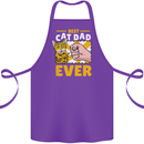 Best Cat Dad Ever Funny Fathers Day Cotton Apron 100% Organic Purple