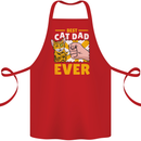 Best Cat Dad Ever Funny Fathers Day Cotton Apron 100% Organic Red