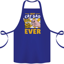 Best Cat Dad Ever Funny Fathers Day Cotton Apron 100% Organic Royal Blue