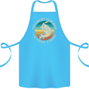 Bet Your Bass Im Going Fishing Funny Fisherman Cotton Apron 100% Organic Turquoise
