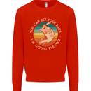 Bet Your Bass Im Going Fishing Funny Fisherman Kids Sweatshirt Jumper Bright Red
