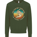 Bet Your Bass Im Going Fishing Funny Fisherman Kids Sweatshirt Jumper Forest Green