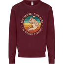 Bet Your Bass Im Going Fishing Funny Fisherman Kids Sweatshirt Jumper Maroon