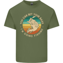 Bet Your Bass Im Going Fishing Funny Fisherman Mens Cotton T-Shirt Tee Top Military Green