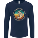 Bet Your Bass Im Going Fishing Funny Fisherman Mens Long Sleeve T-Shirt Navy Blue