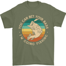 Bet Your Bass Im Going Fishing Funny Fisherman Mens T-Shirt 100% Cotton Military Green