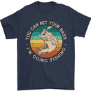 Bet Your Bass Im Going Fishing Funny Fisherman Mens T-Shirt 100% Cotton Navy Blue