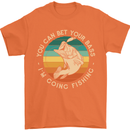 Bet Your Bass Im Going Fishing Funny Fisherman Mens T-Shirt 100% Cotton Orange