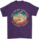 Bet Your Bass Im Going Fishing Funny Fisherman Mens T-Shirt 100% Cotton Purple