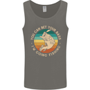 Bet Your Bass Im Going Fishing Funny Fisherman Mens Vest Tank Top Charcoal