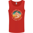 Bet Your Bass Im Going Fishing Funny Fisherman Mens Vest Tank Top Red