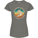 Bet Your Bass Im Going Fishing Funny Fisherman Womens Petite Cut T-Shirt Charcoal