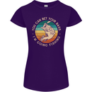 Bet Your Bass Im Going Fishing Funny Fisherman Womens Petite Cut T-Shirt Purple