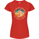 Bet Your Bass Im Going Fishing Funny Fisherman Womens Petite Cut T-Shirt Red