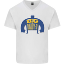 Big Daddy O Funny Fathers Day Dad Mens V-Neck Cotton T-Shirt White